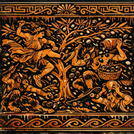 Olive Riot — Ancient Greek red-figure vase painting × skate and graffiti graphics