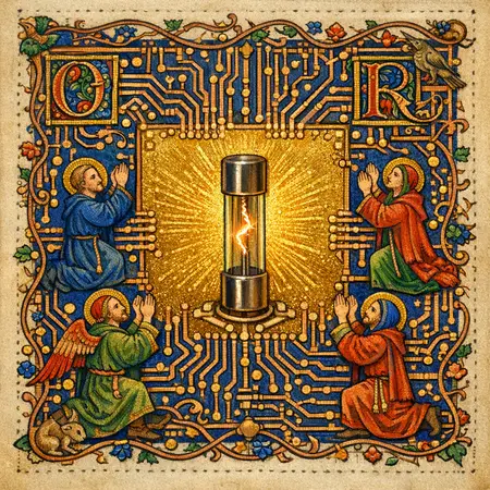 Martyrdom of the Fuse — Medieval illuminated manuscript × printed circuit boards