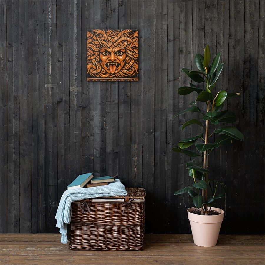 Gorgon Deck printed and photographed on a wall