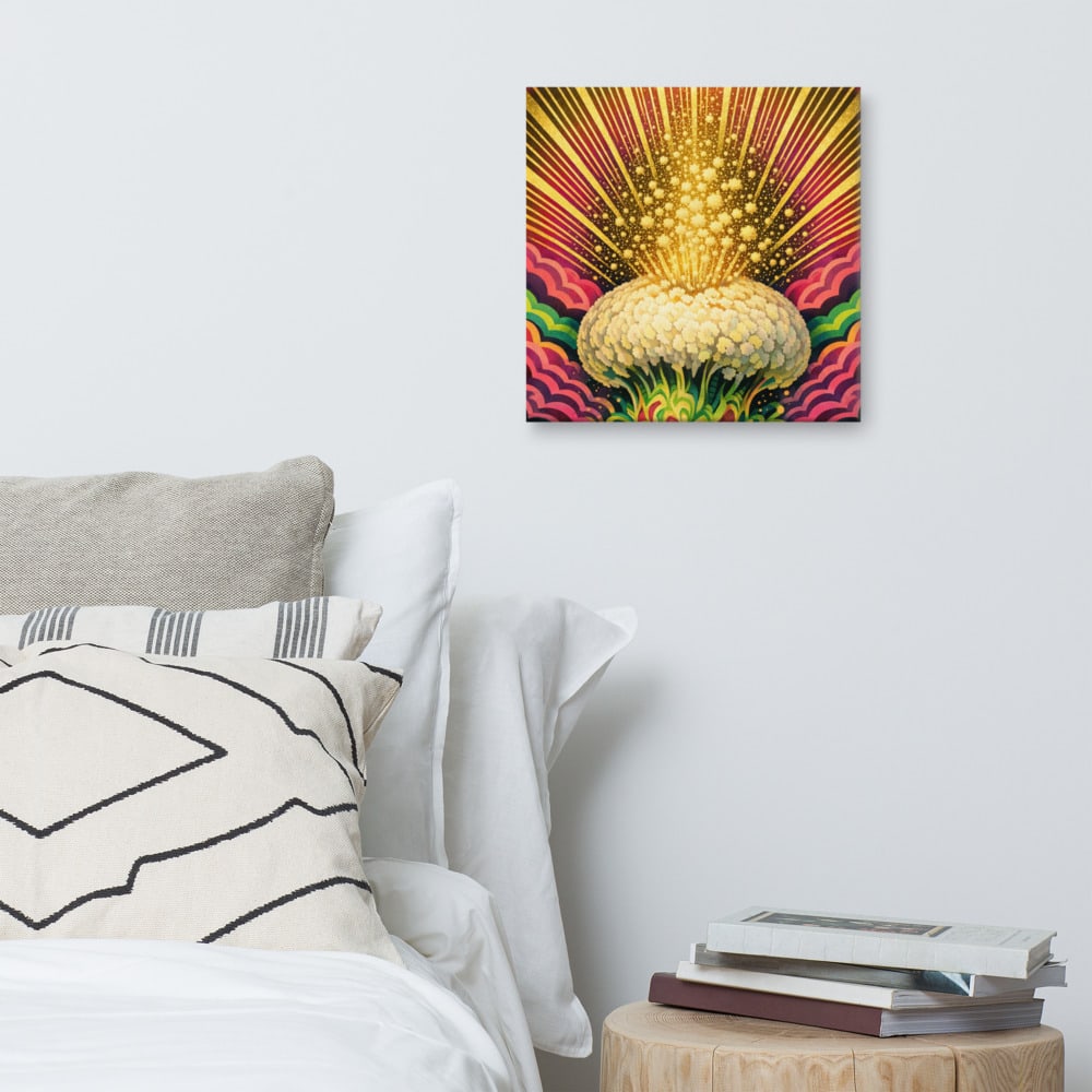 Puffball Supernova printed and photographed on a wall
