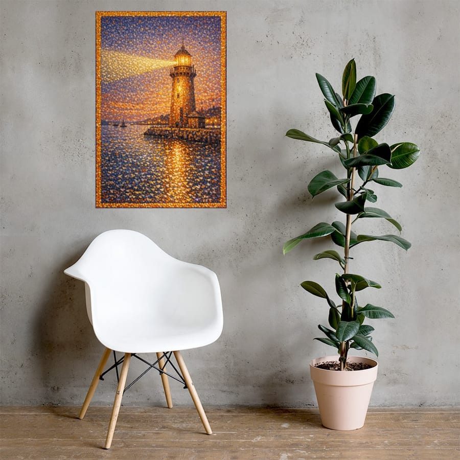 Lighthouse Mayfly printed and photographed on a wall