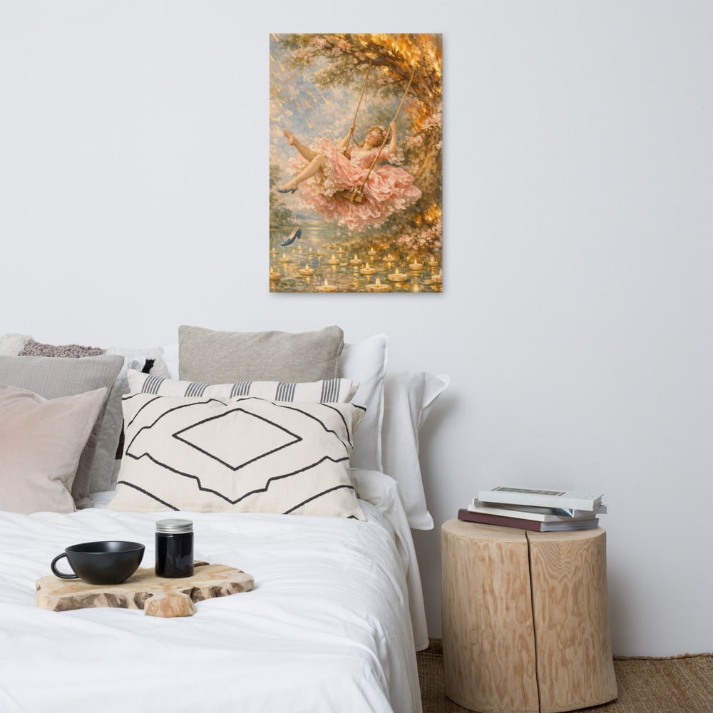 The Second Swing printed and photographed on a wall